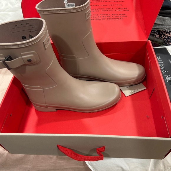 Beige Women's Rain Boots - Picture 1 of 8